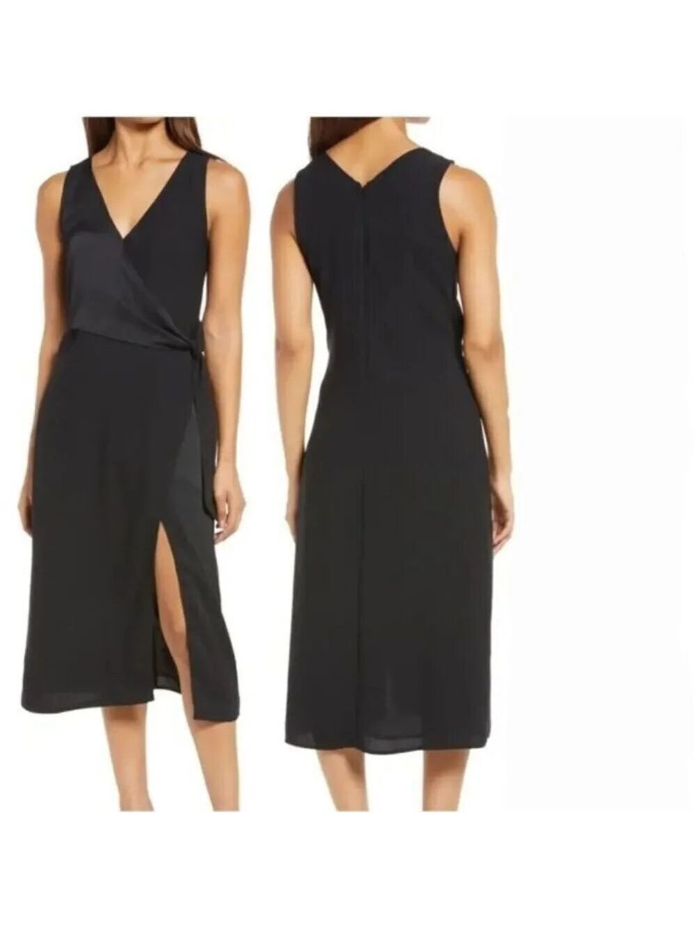 NWOT Halogen Satin Mix Sleeveless Dress